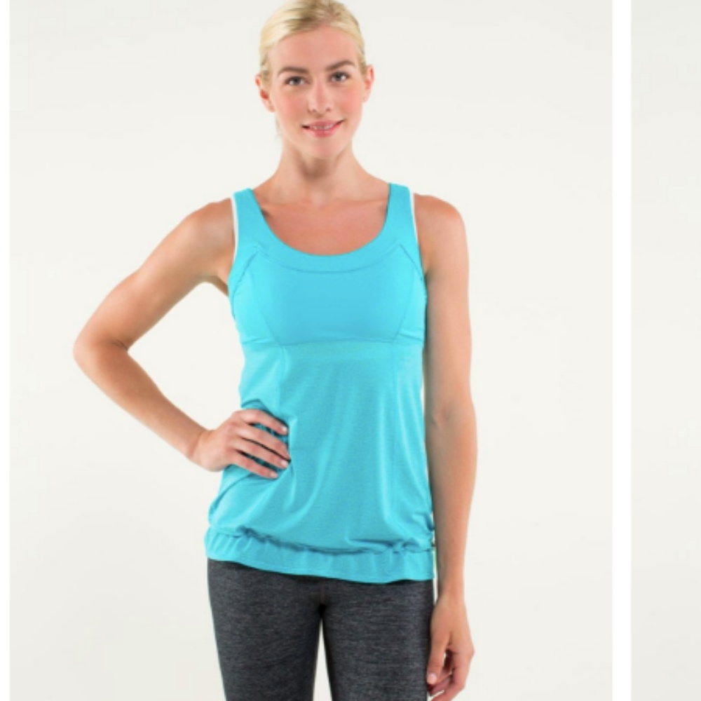 Lululemon Run Ta Ta Topper Silverescent Blue Sz 4